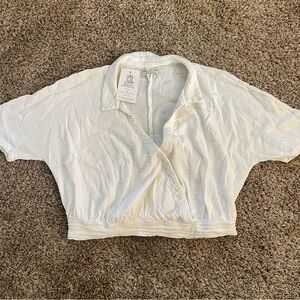 Urban Outfitters Women's Cropped Wrap Top | Size Small